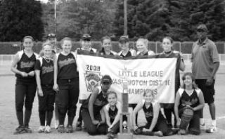 The Steel Lake Little League softball all-star team recently won the District 10 championship in Auburn. The team includes 10- and 11-year-olds and starts the state tournament today in Walla Walla.