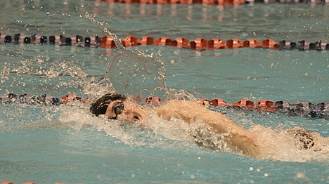Decatur High School senior Tom Cunningham swims the 100-yard freestyle at the Class 4A State Swimming and Diving Meet in Federal Way.