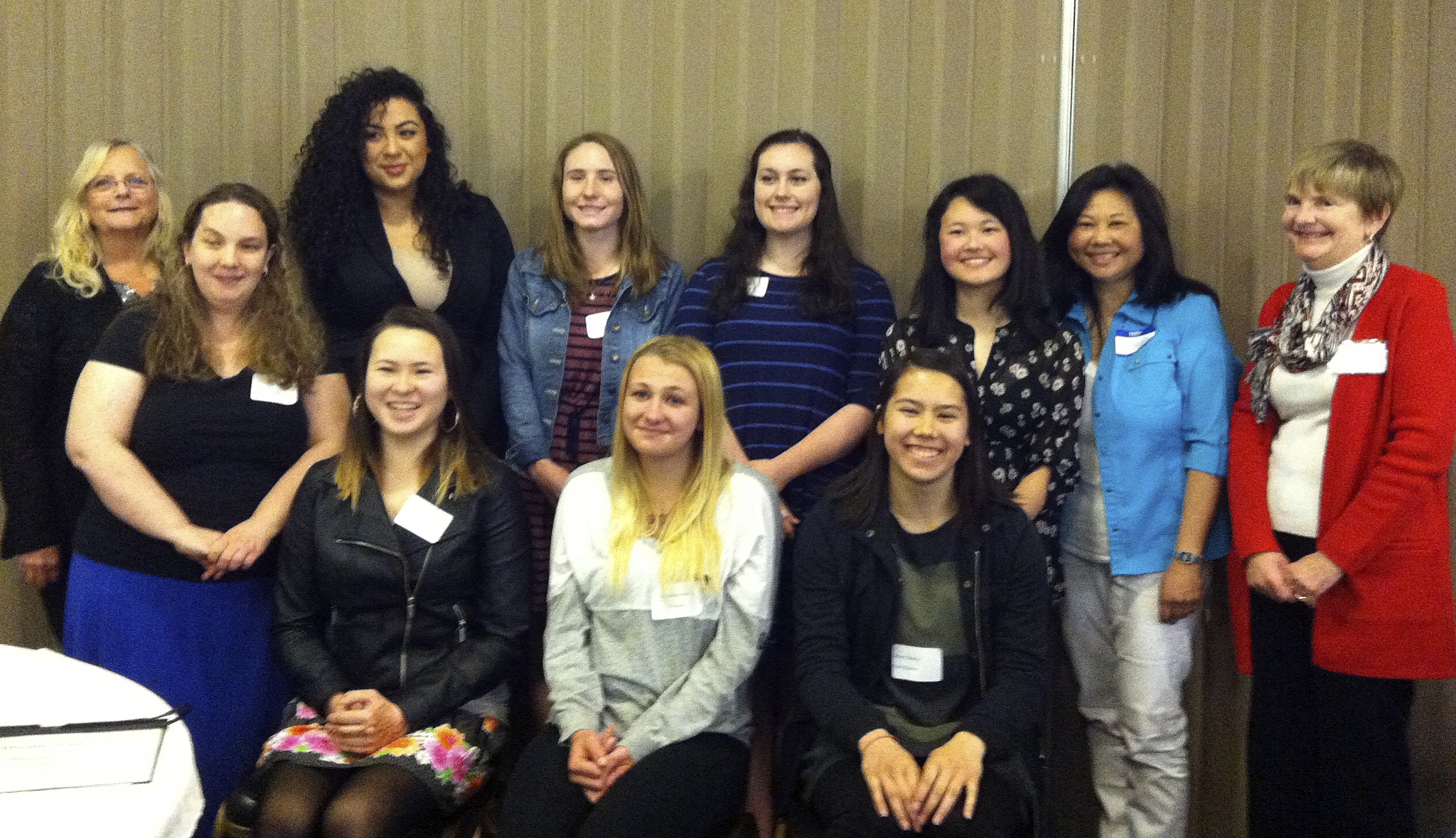 The Federal Way branch of the American Association of University Women honored high school students and teachers at the group’s April 16 STEM Scholars Recognition meeting. Pictured (back row