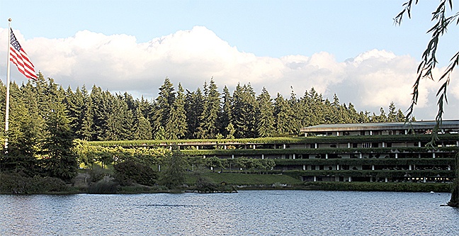 The former corporate headquarters for Weyerhaeuser. Developers have applied to the city of Federal Way to construct two large warehouses on the site. JASON LUDWIG
