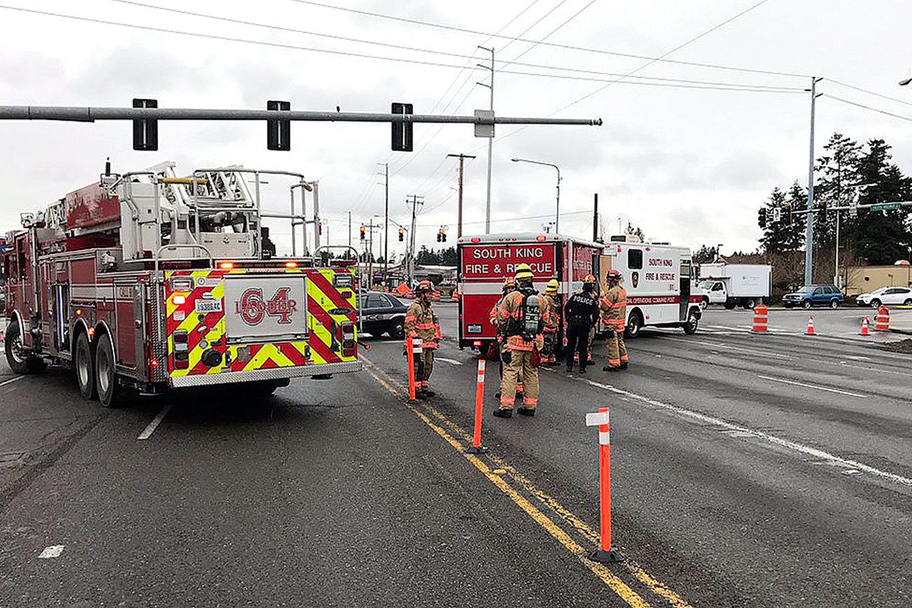 Federal Way gas leak causes road closure on Pacific Highway South