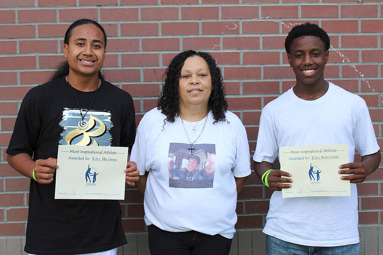 Middle school honors recipients of the Wesley Gennings Inspirational Athlete award