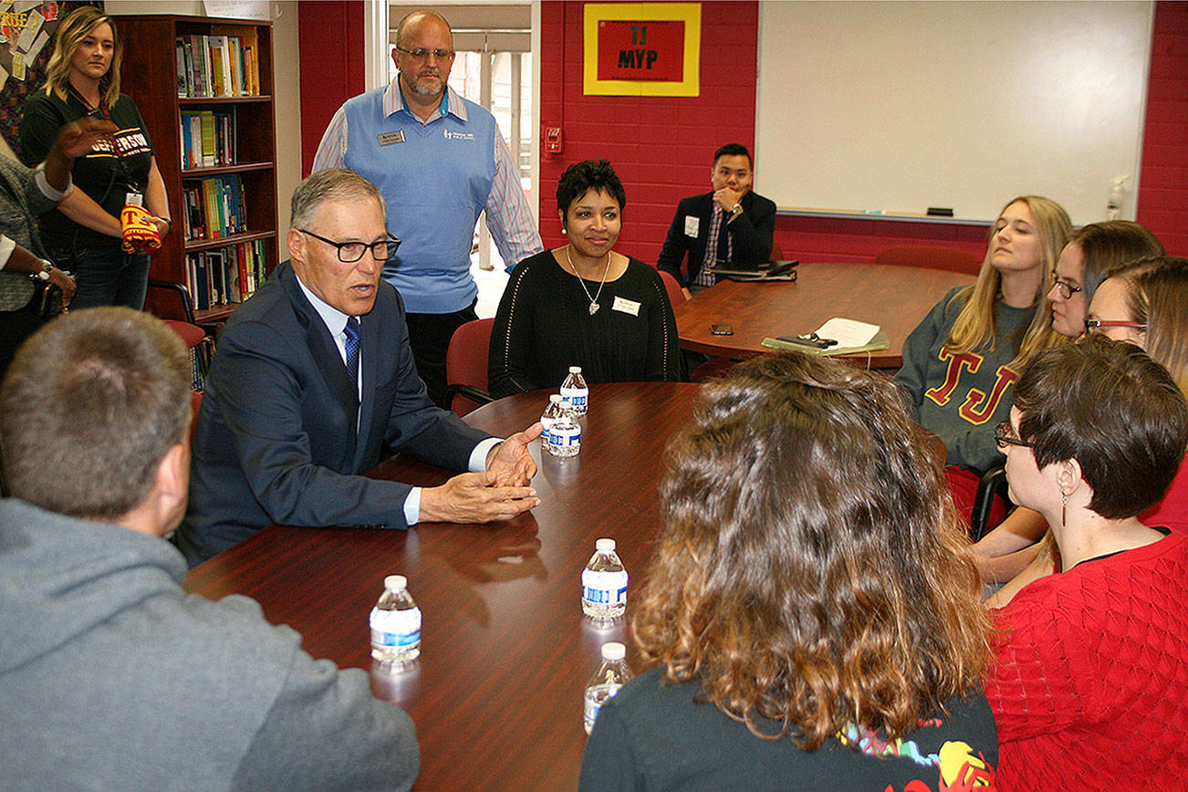 Gov. Jay Inslee visits Thomas Jefferson High School to discuss fully funding education | Video