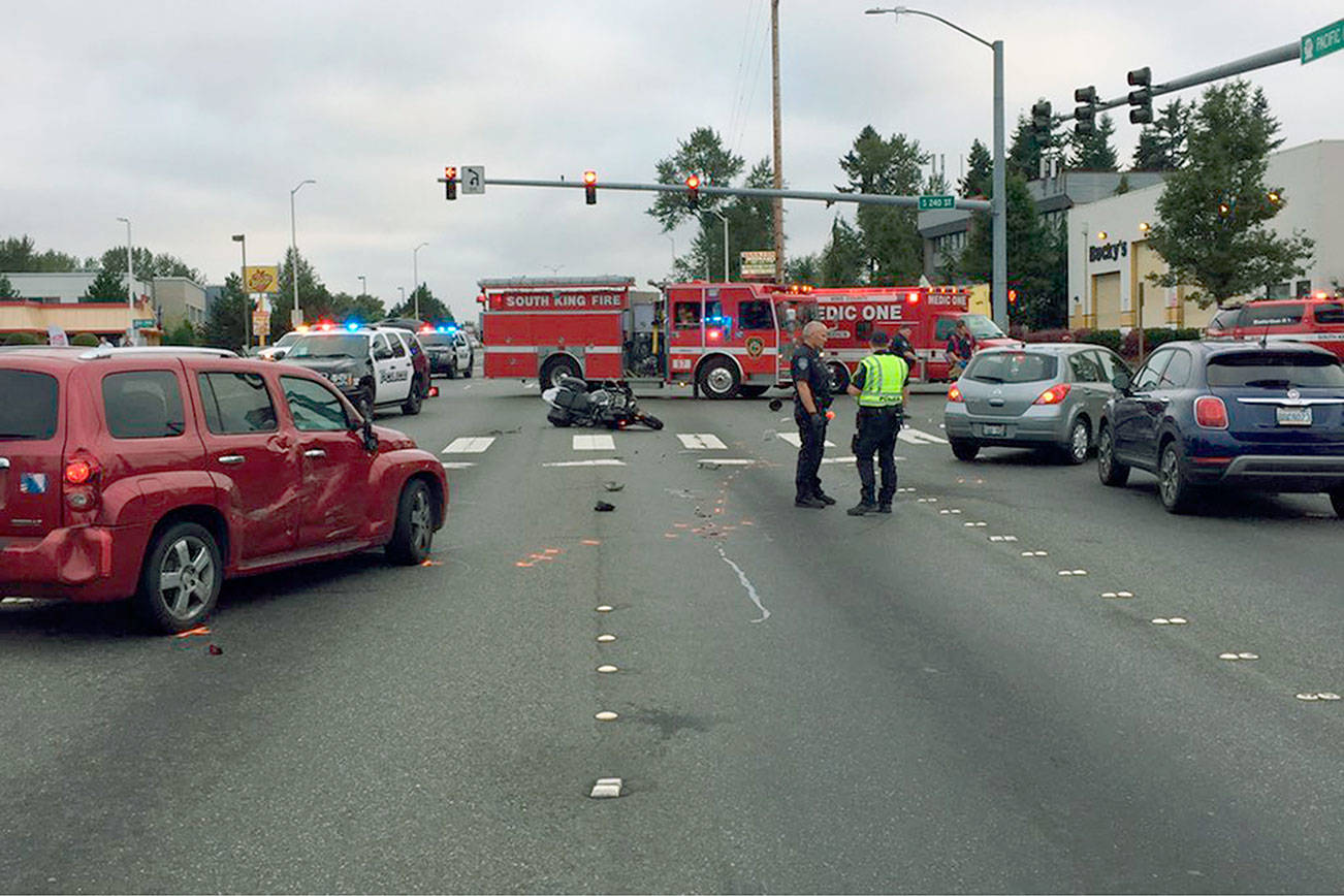 Fatal motorcycle crash closes part of Pacific Highway north of Federal Way