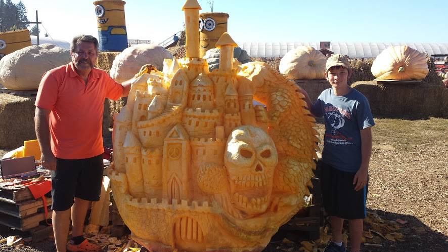 Master sculptor Russ Leno will carve a 300-pound pumpkin and more from 10 a.m. to 4 p.m. Oct. 21 at Branches Garden Center, 3909 S. 320th St. (Courtesy photo)