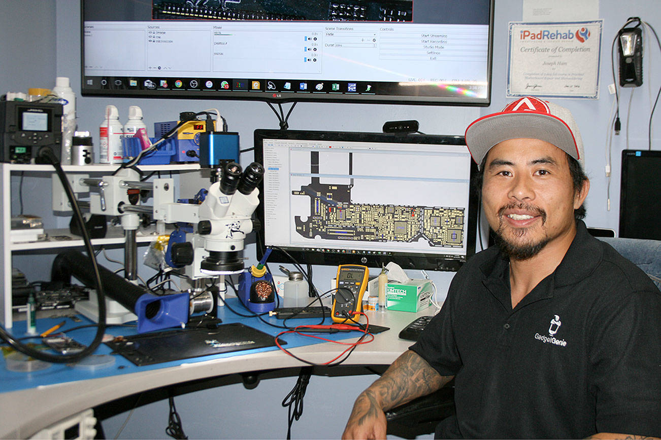 Technicians tackle tough electronic repairs at Gadget Genie in Federal Way