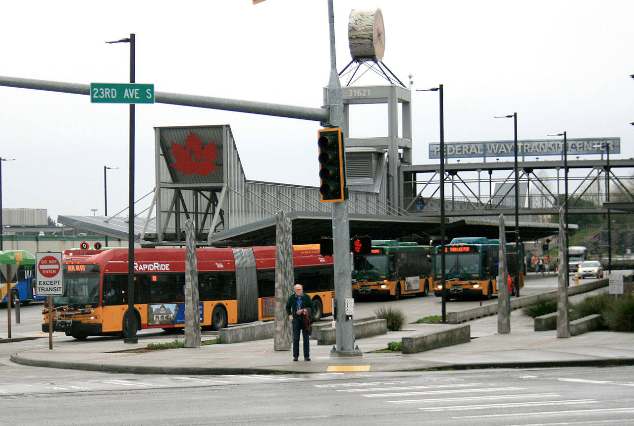 The Federal Way Transit Center opened in February 2006 with 1,200 parking spaces and more than 700 daily bus trips. FILE PHOTO