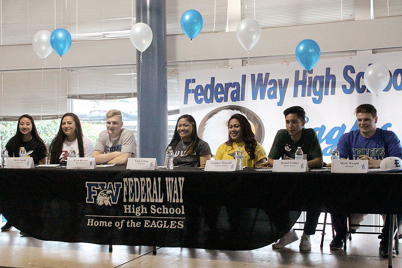 Federal Way High School athletes sign letters of intent