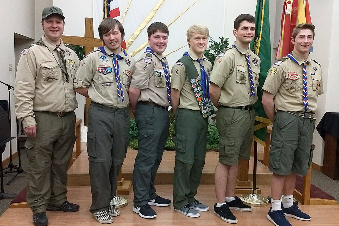 Five members of Troop 361 become Eagle Scouts