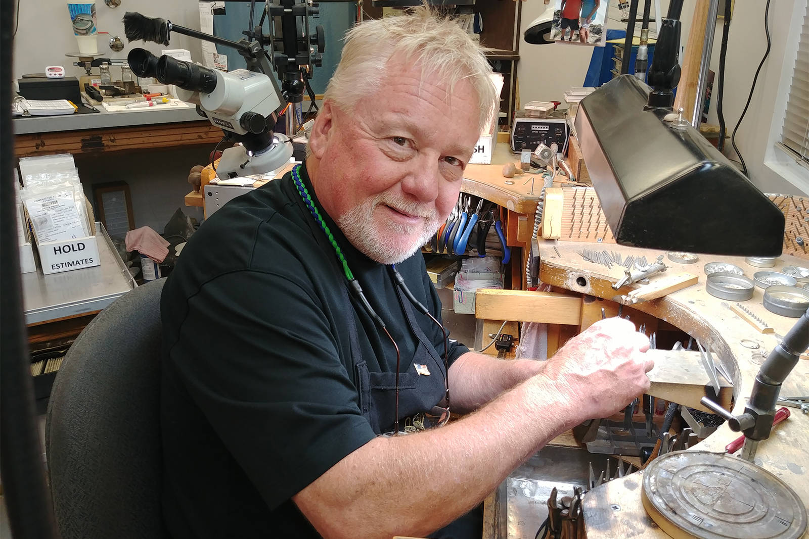 “I just love this work,” says Jeffrey Buetow, from Jeffrey’s Jewelry Design Studio in Federal Way.
