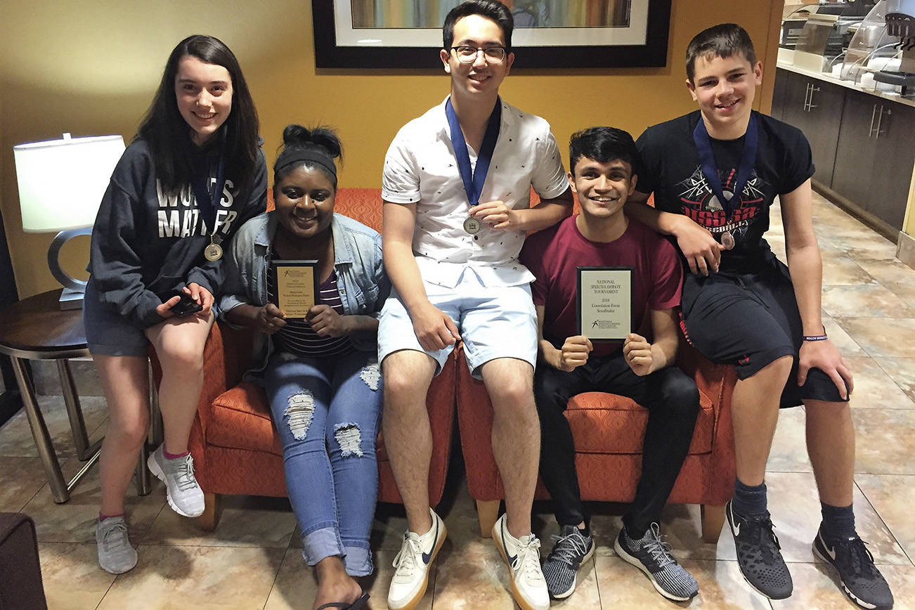 Thomas Jefferson High School’s (TJHS) World Schools Debate team finished 45th out of 200 teams. Photo courtesy of Federal Way Public Schools