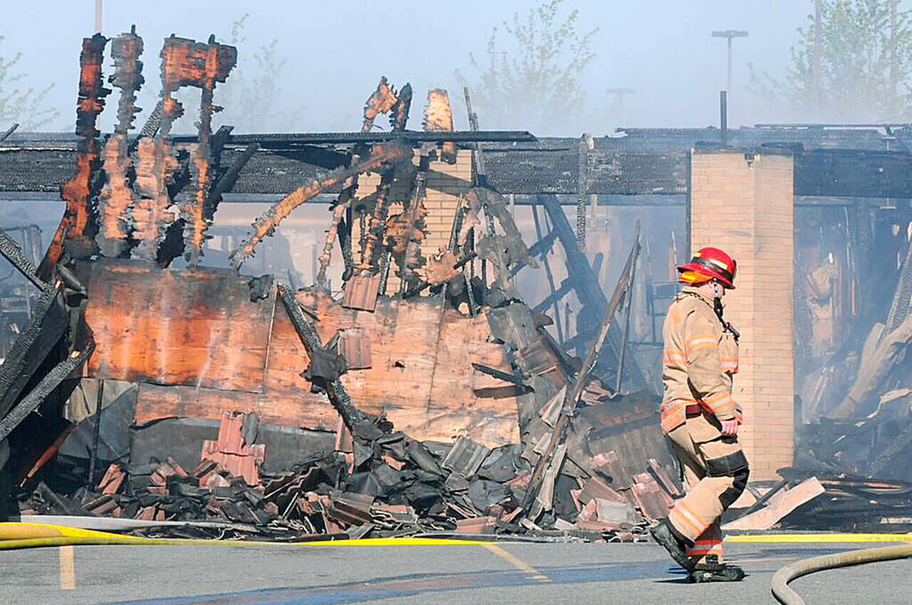 Center Plaza, a 22,000-square-foot building at 2020 S. 320th St., was destroyed by a fire May 21, 2017. Mirror file photo
