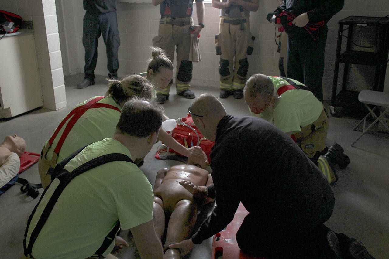 Mega Code and CPR training required all-hands-on-deck action by Team C. Photo courtesy of Craig Soucy