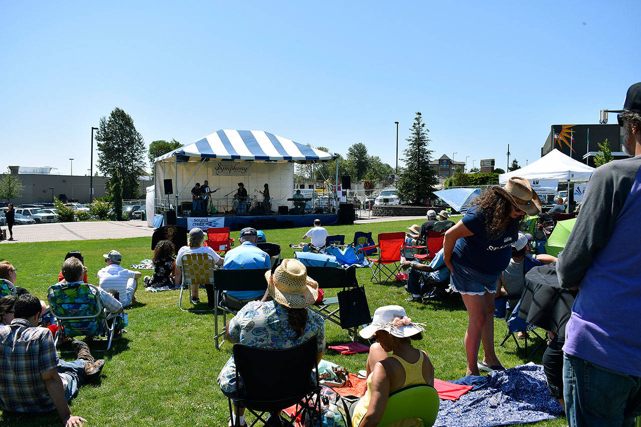 Attendees enjoyed the three different live bands jamming out for the fest at Town Square Park. Haley Donwerth/staff photo