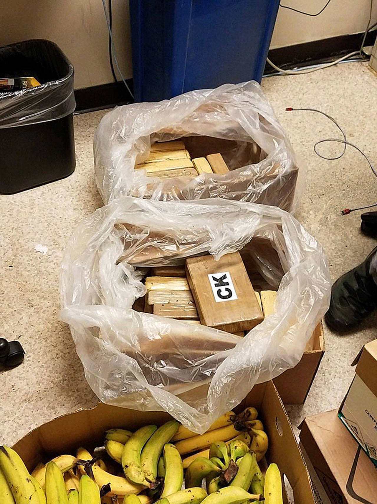 $1M worth of cocaine found in banana boxes at Western Washington