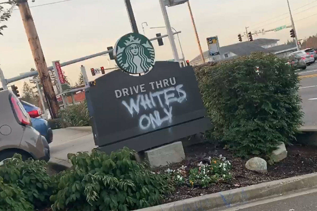 Racist graffiti on Starbucks sign in Federal Way stirs outrage