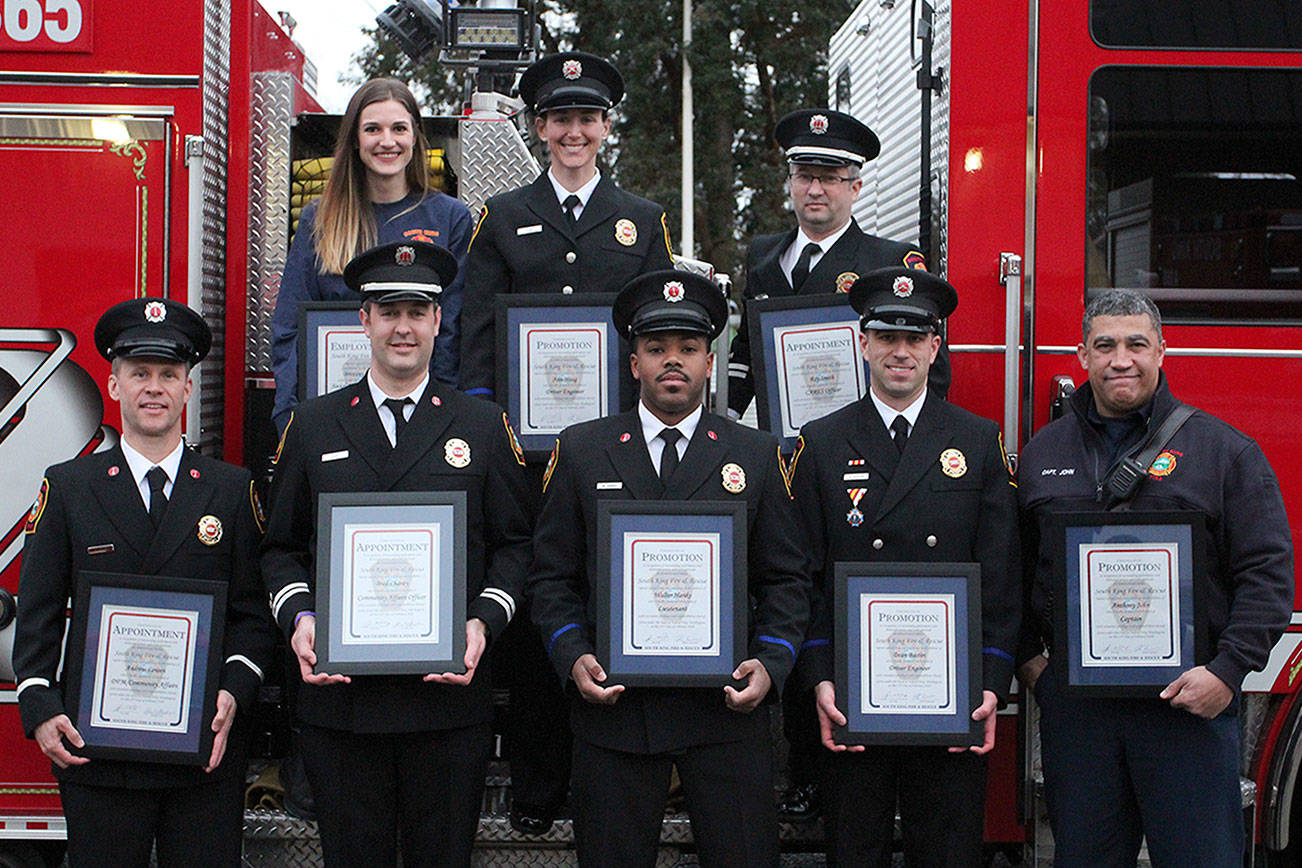 11 South King Fire members recognized for department promotions, employment