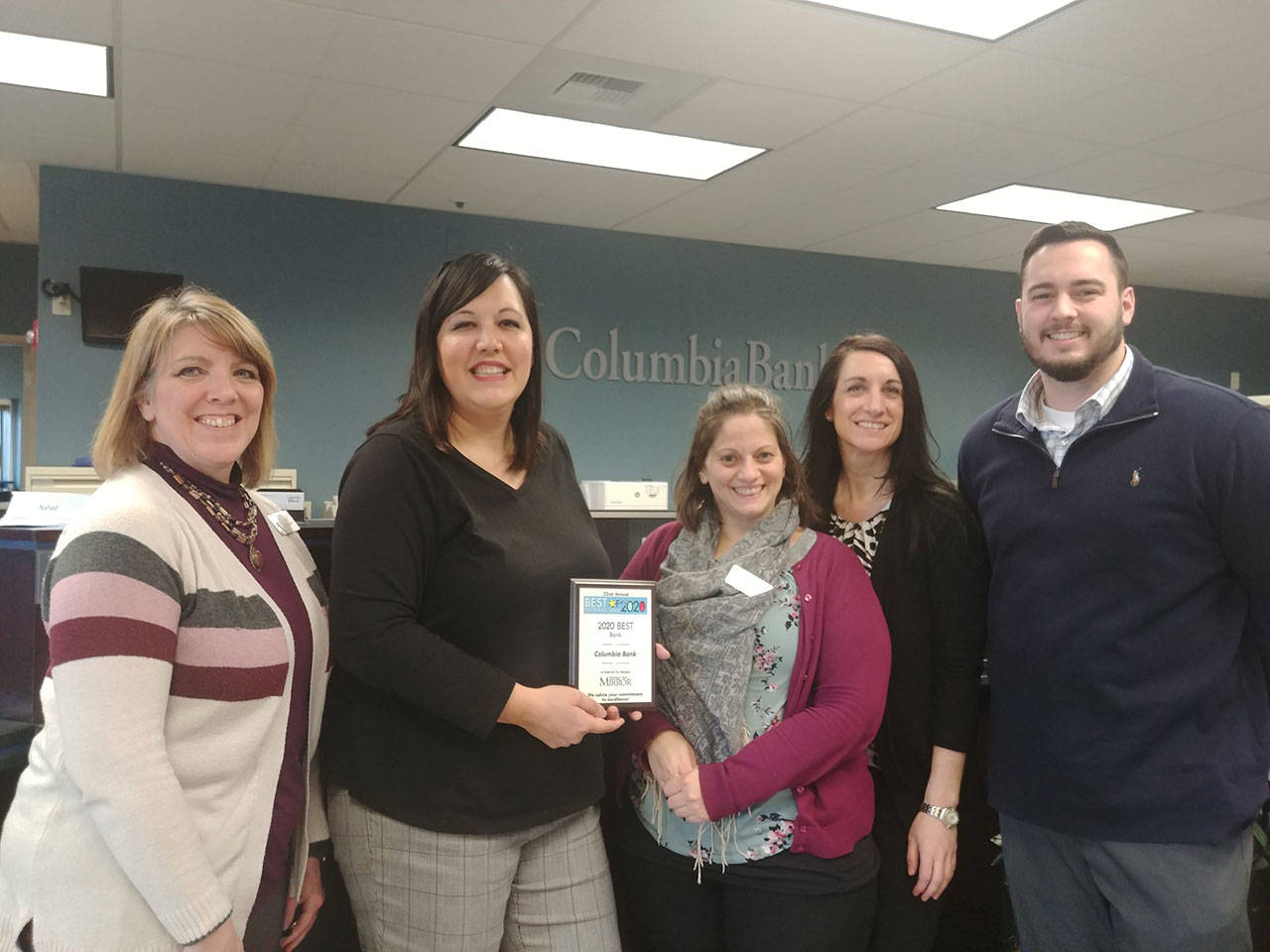 Columbia Bank won first place for Best Bank. Cindy Ducich/staff photo