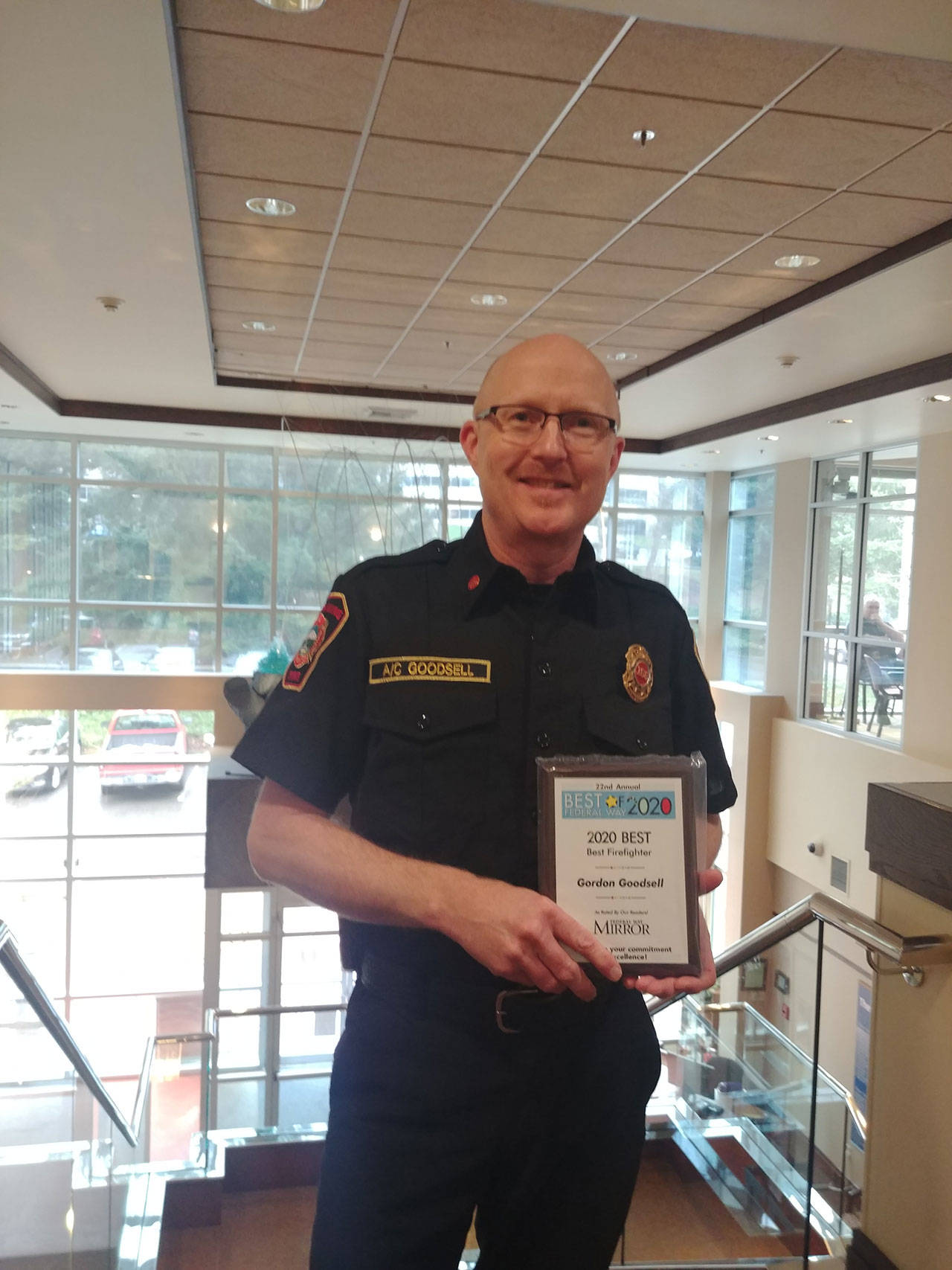 The community voted South King Fire and Rescue’s Gordon Goodsell as Federal Way’s Best Firefighter. Cindy Ducich/staff photo