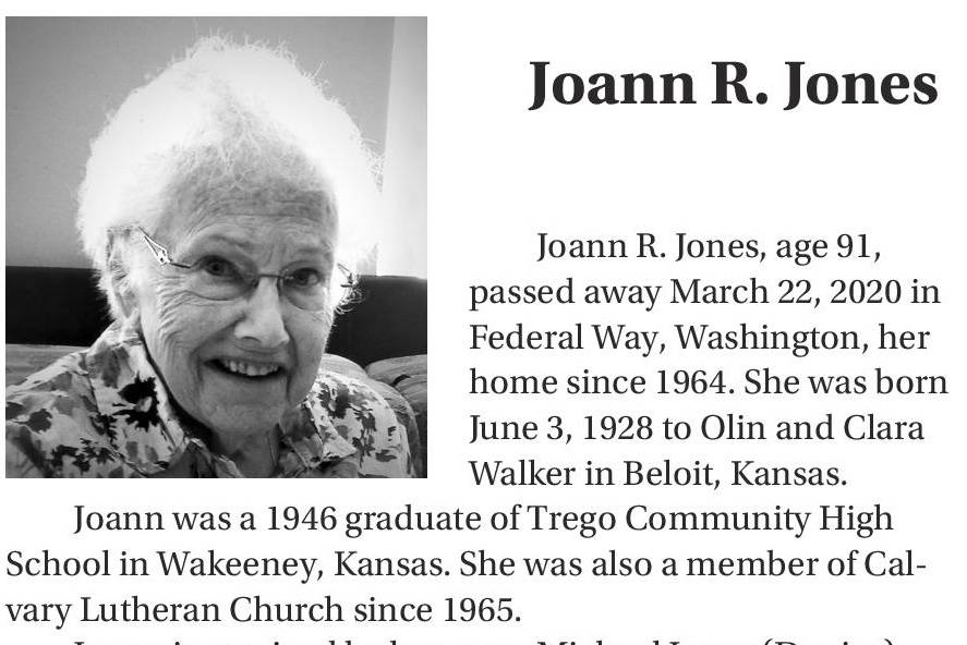 Joann R. Jones obituary