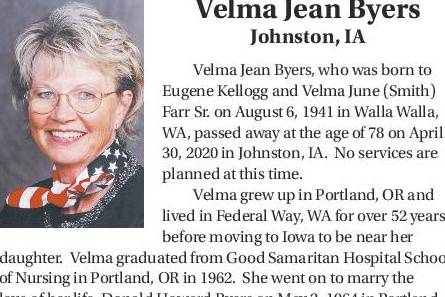 Obituary: Velma Jean Byers