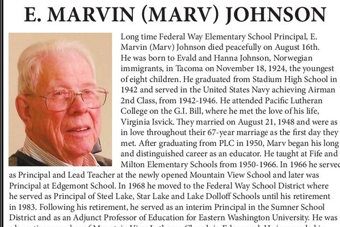 E. Marvin (Marv) Johnson | Obituary