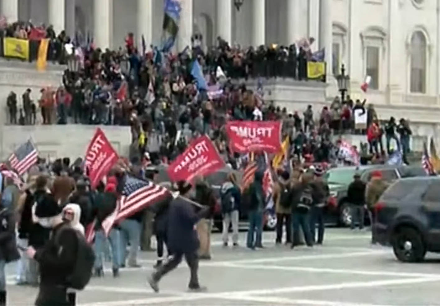 Screenshot from a YouTube stream of the Jan. 6, 2021, protest at the U.S. Capitol Building in Washington, D.C.
