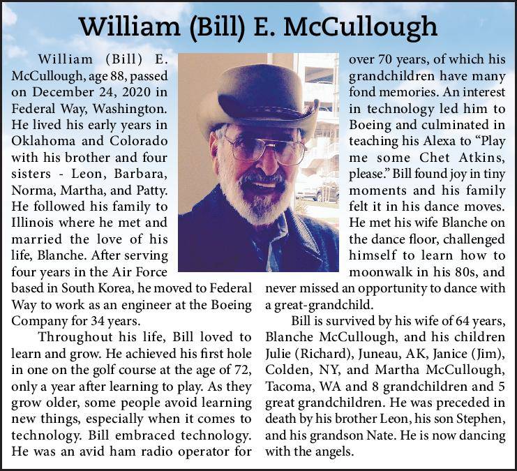William (Bill) E. McCullough | Obituary