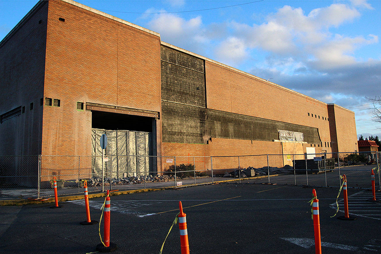 The former Sears building at The Commons mall is under renovations to soon house a new grocery store in Federal Way. Olivia Sullivan/the Mirror
