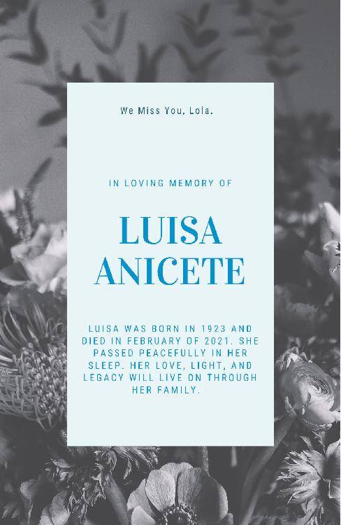 Luisa Anicete | Obituary