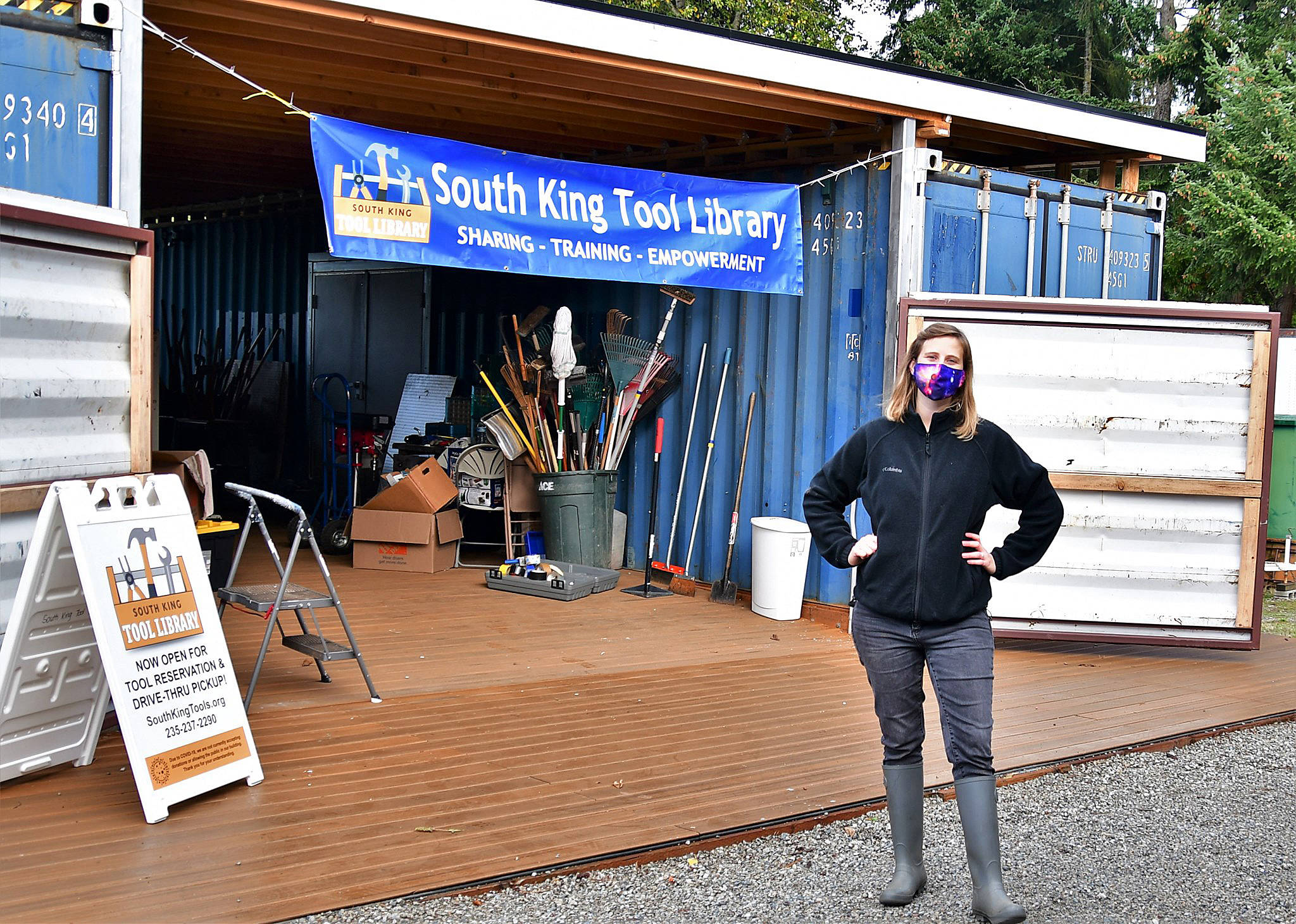 Courtesy photo
Executive Director Amanda Miller outside of the South King Tool Library (1700 S. 340th St. in Federal Way).