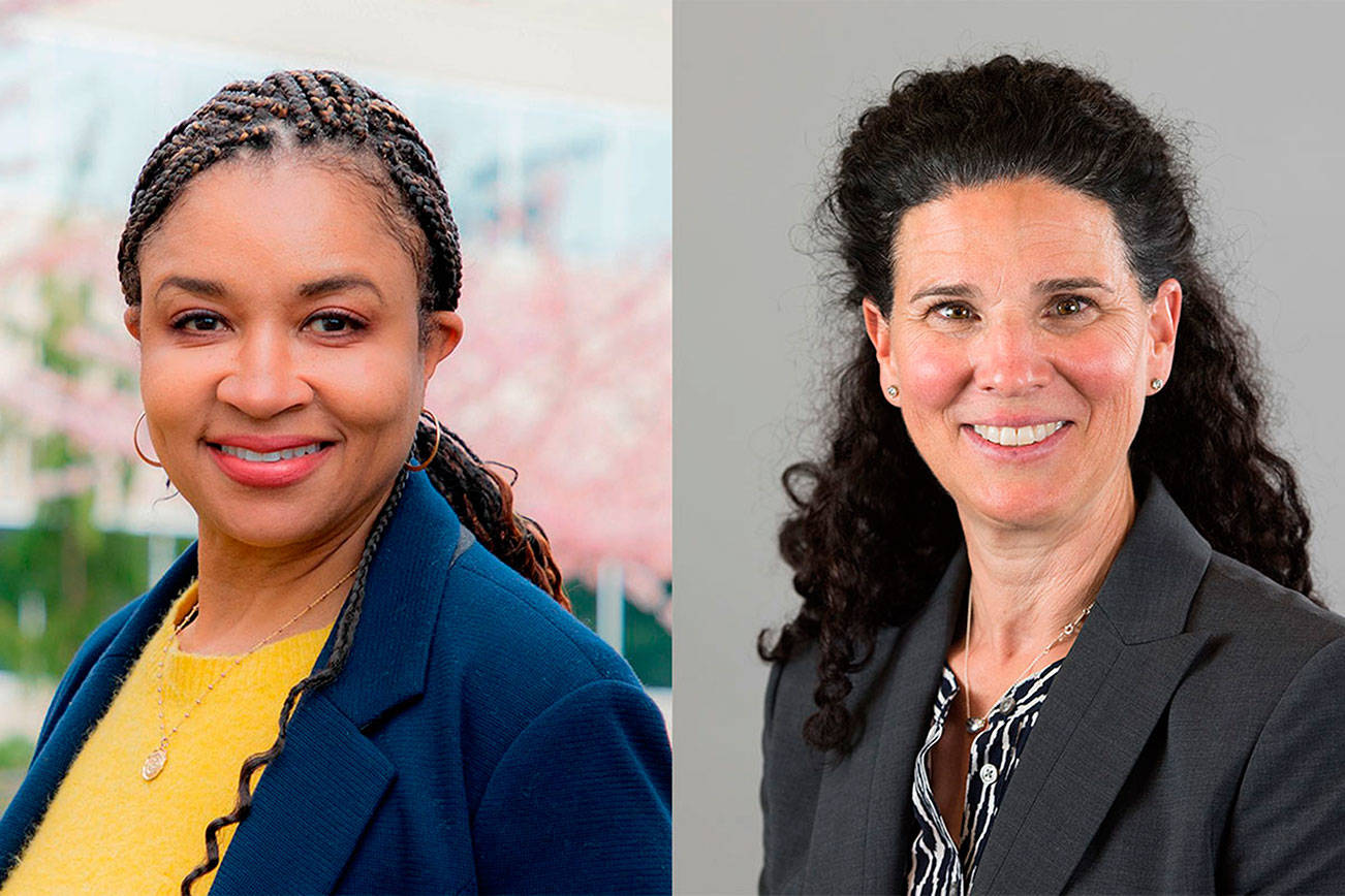 Dr. Tammy Campbell, left, and Dr. Dani Pfeiffer, right. Pfeiffer will take over as superintendent of Federal Way Public Schools on July 1. Courtesy photos