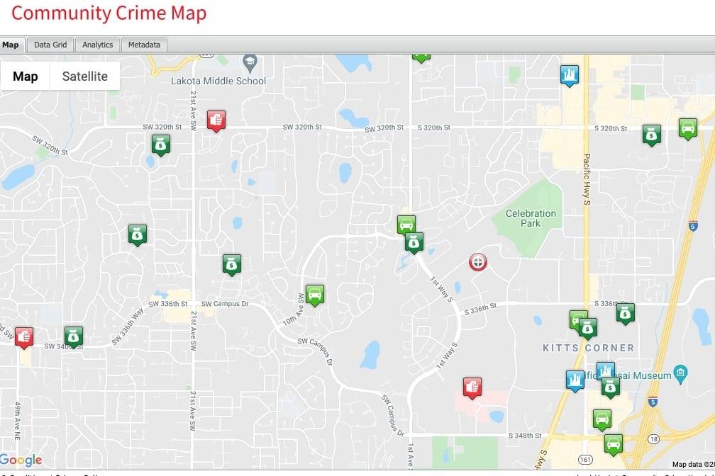 Screenshot from cityoffederalway.com/police/crimestats