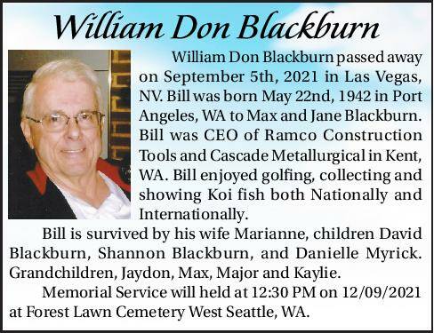 William Don Blackburn | Obituary