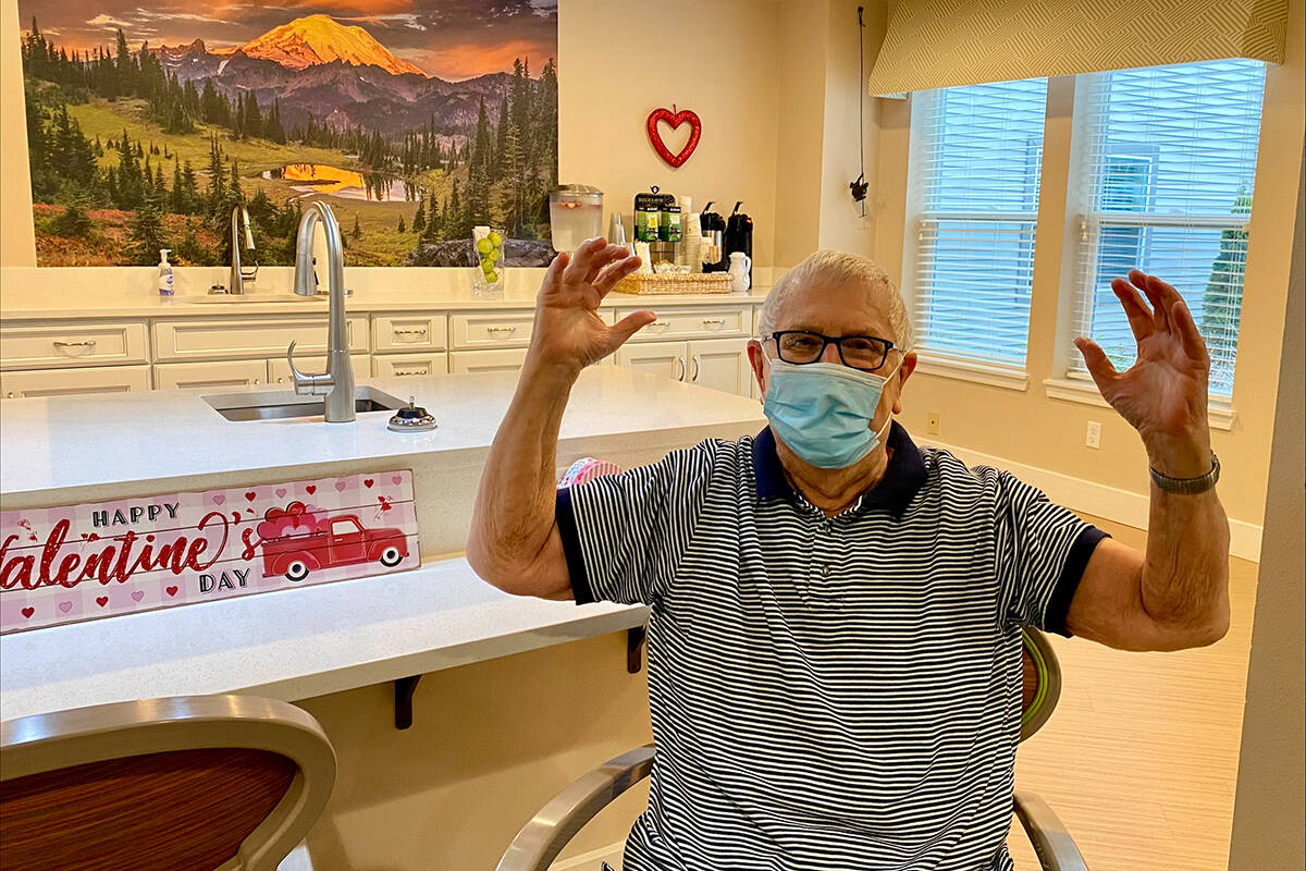 John M, president of the resident council at GenCare Federal Way, loves to partake of the weekly Social Hours and the weekly entertainment at the residence.
