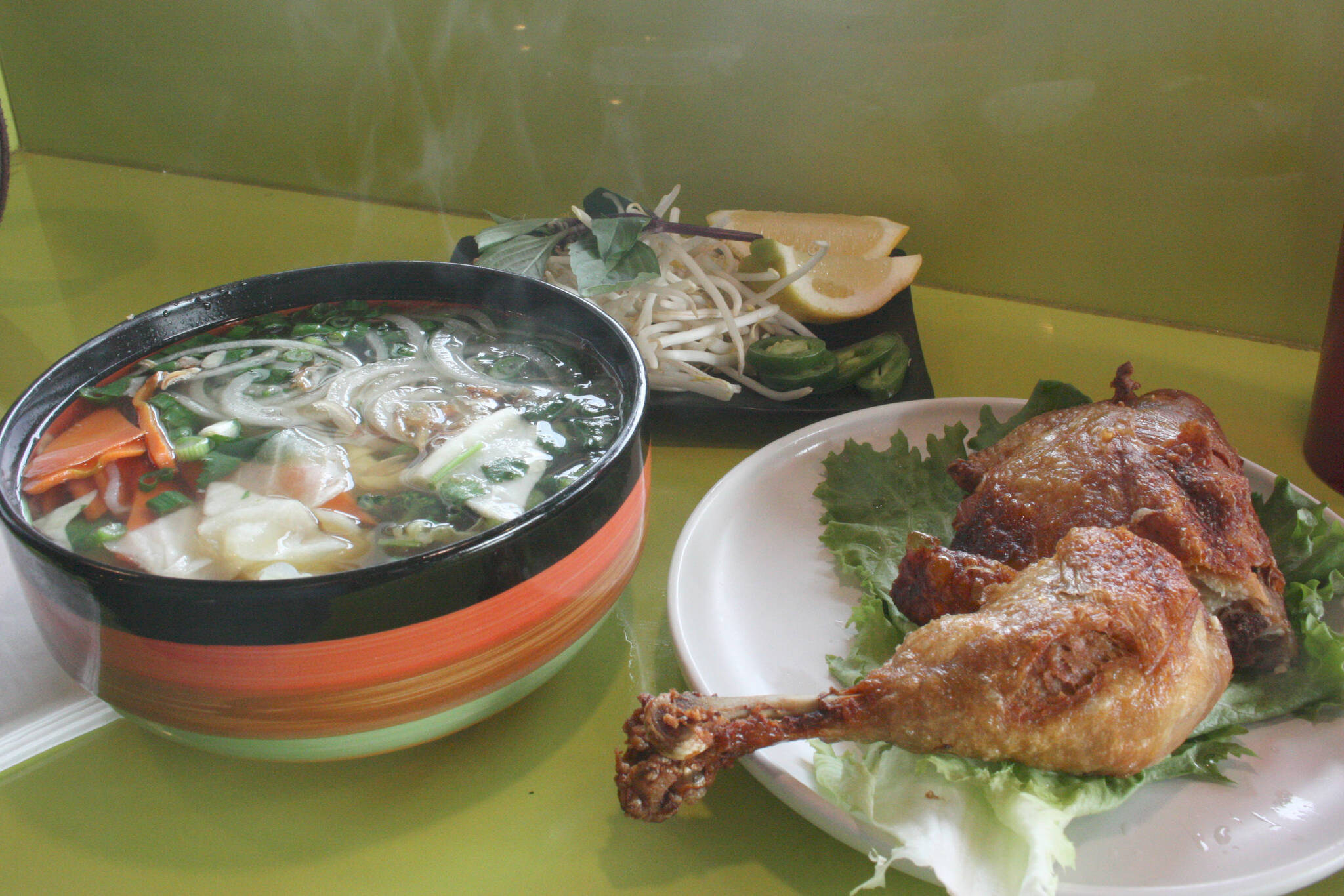 Cameron Sheppard/Sound Publishing
Mi Egg Noodle soup served with a roasted chicken