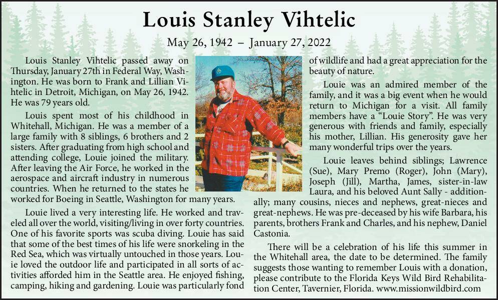 Louis Stanley Vihtelic | Obituary