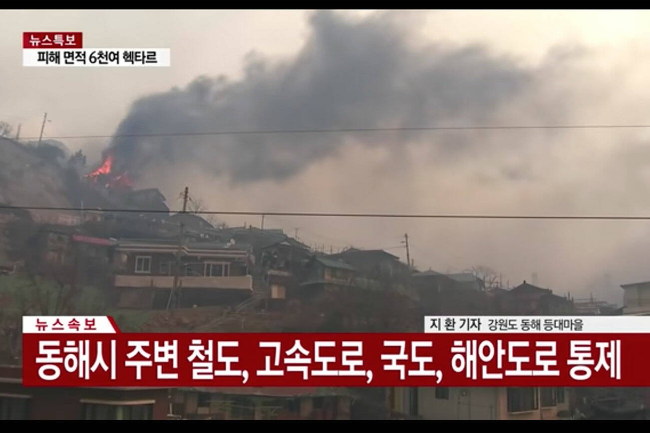 Screenshot from a YTN newscast in South Korea