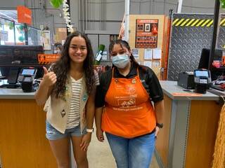 Hanna Banks with Home Depot employee, Photo courtesy of Hanna Banks
