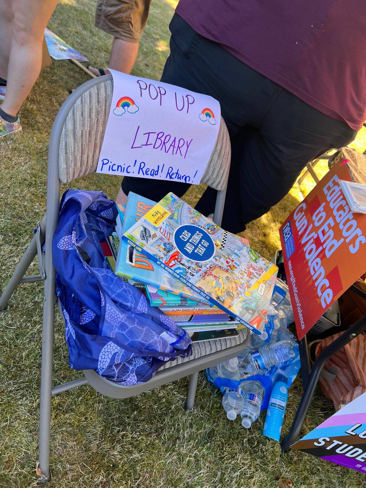 Pop-up library at Wayside UCC Pride Picnic August 6. Picture courtesy of Allison Fine.