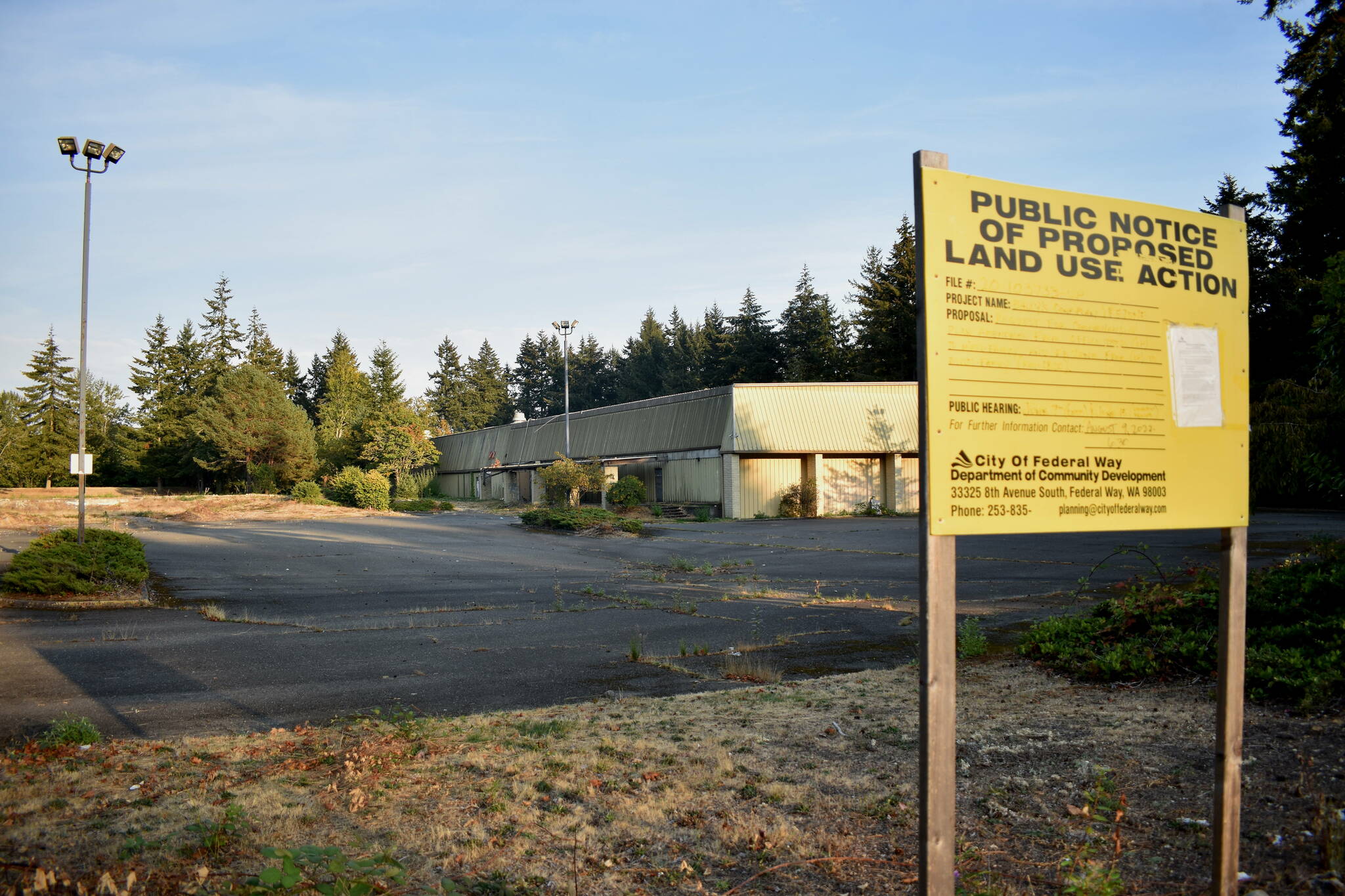 Photo by Alex Bruell/the Mirror
The former Bally Total Fitness property in Federal Way sits vacant, but if the city council signs off on a new townhouse development, the building could be replaced with new homes in just a few years.