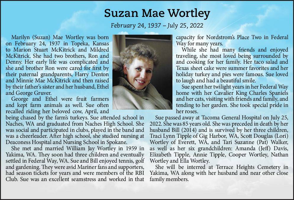 Suzan Mae Wortley | Obituary