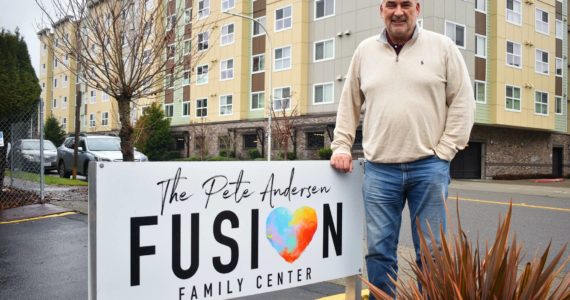 Photo by Alex Bruell/the Mirror
FUSION Executive Director David Harrison poses for a picture outside of the Pete Andersen FUSION Family Center, a shelter for families that opened in 2020.