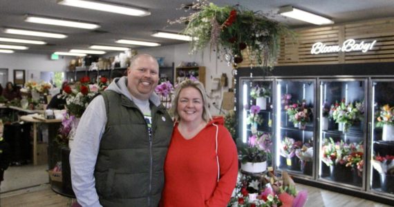 Owners Stephen Kostresh and Carla Kostresh pictured inside the Federal Way Buds and Blooms location on Valentine’s Day, Feb. 14. Olivia Sullivan / the Mirror