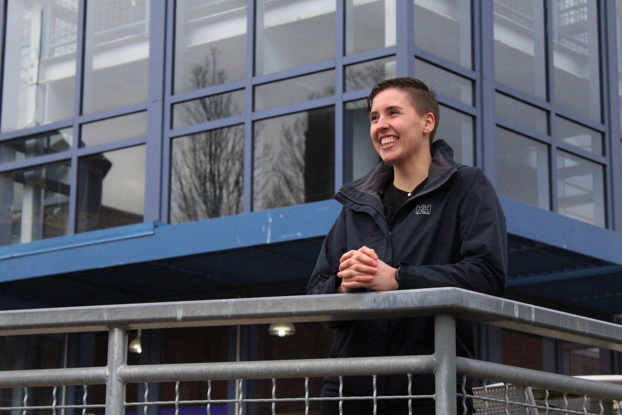 Melissa Swain poses for a picture at the University of Washington Tacoma, where she takes classes, on the afternoon of Feb. 22. Alex Bruell / The Mirror