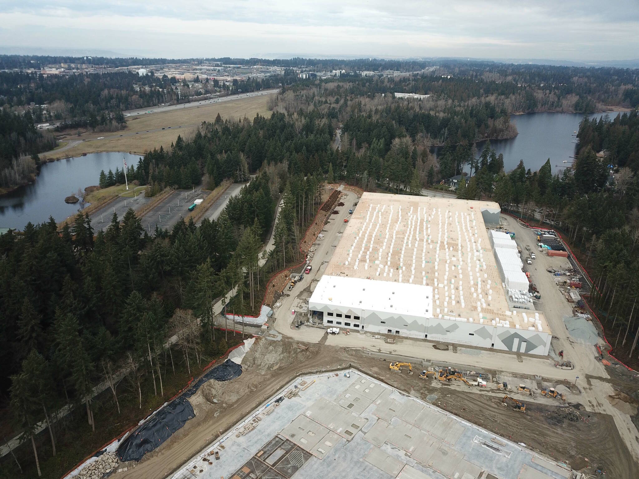 Buildings A and B of Woodbridge’s campus plan on the former Weyerhaeuser campus are projected to come online this year. Photo by Bruce Honda.