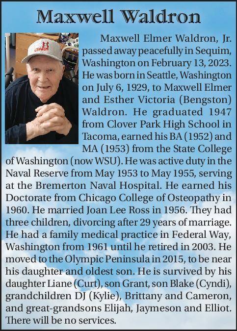 Maxwell Waldron | Obituary