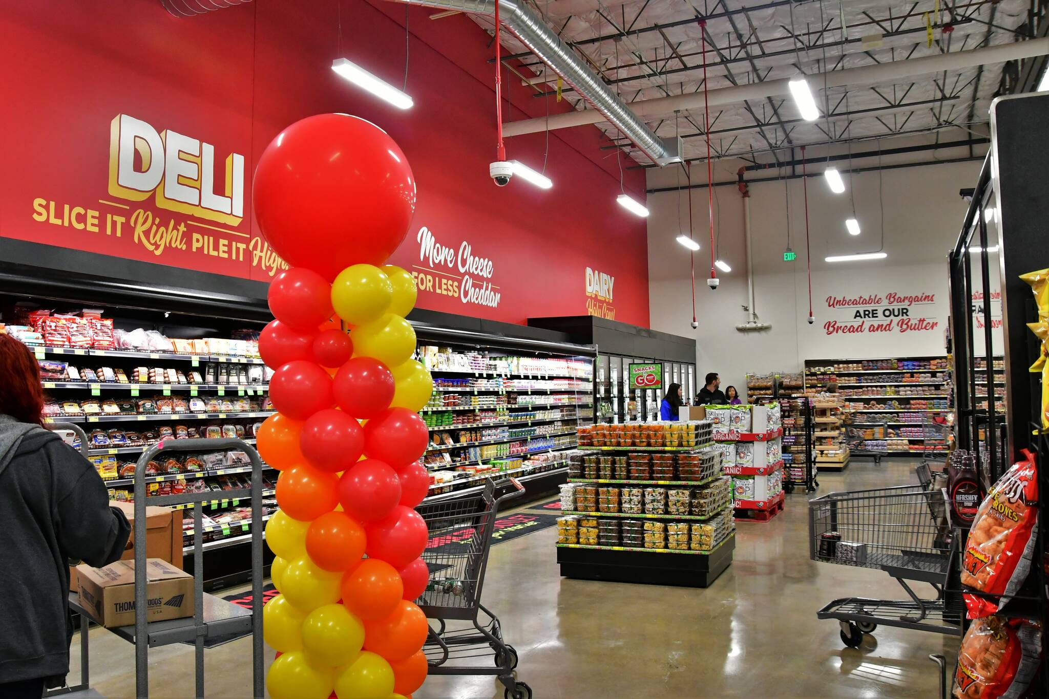 A look inside the newly-opened Grocery Outlet on Dash Point Road. Photo by Bruce Honda.