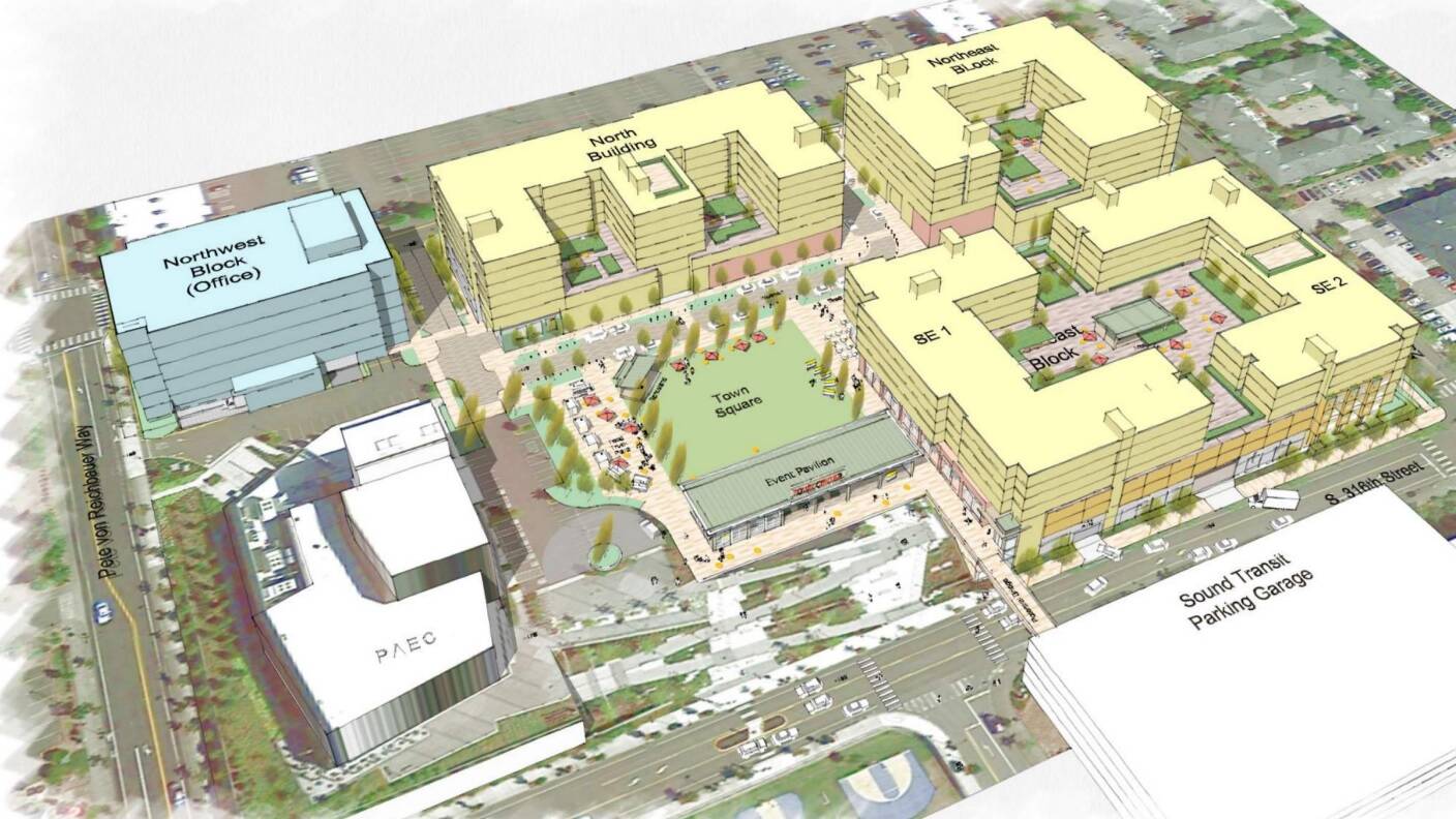 An architect’s rendering shows what TC-3 will look like when finished. Image from the City of Federal Way.