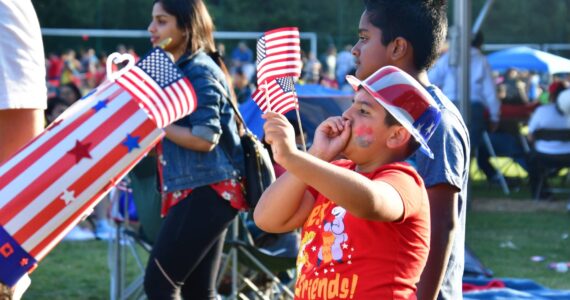 Photo by Bruce Honda.
Visitors at Celebration Park celebrated the birthday of the United States at Federal Way’s Red White & Blues festival July4.